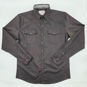 Outlander by Craft+Flow Shirt Mens Large Black Western Long Sleeve Pearl Snap